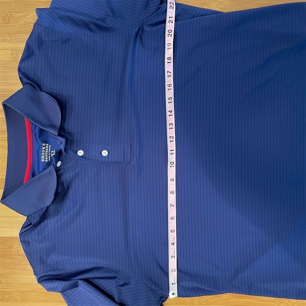 Brooks Brothers Men's XL Blue Striped Short Sleeve Polo Shirt Casual - Picture 3 of 7